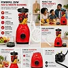 Panda 1.75L 2-in-1 Blender with Grinder – Juice Blender & Food Grinder, Red