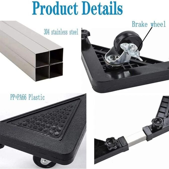 Fridge And Washing Machine Stand Mount Base Adjustable Stand Trolley