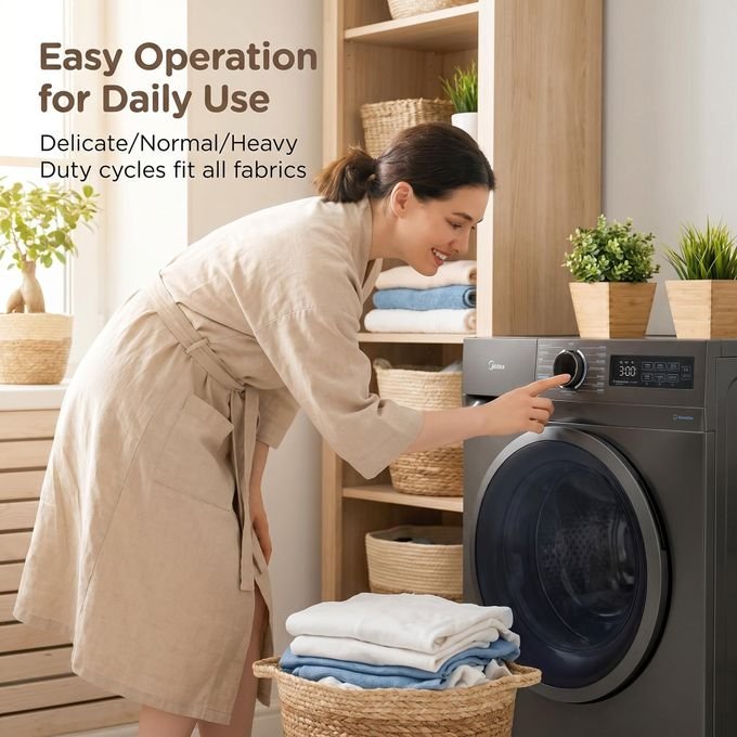Midea 7kg Front Loading Washing Machine- Grey