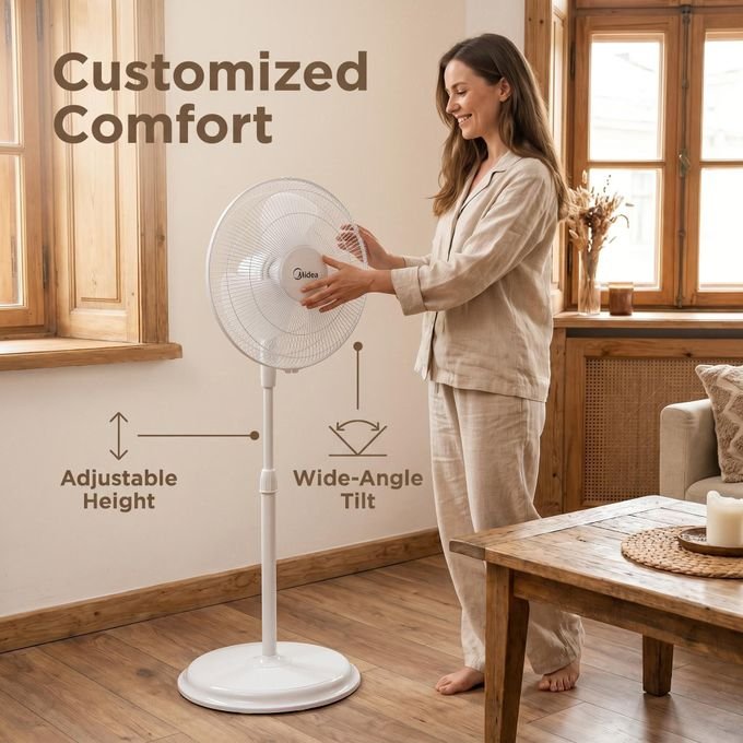 Midea 16 Inch Floor Stand Fan FS40-19M-White