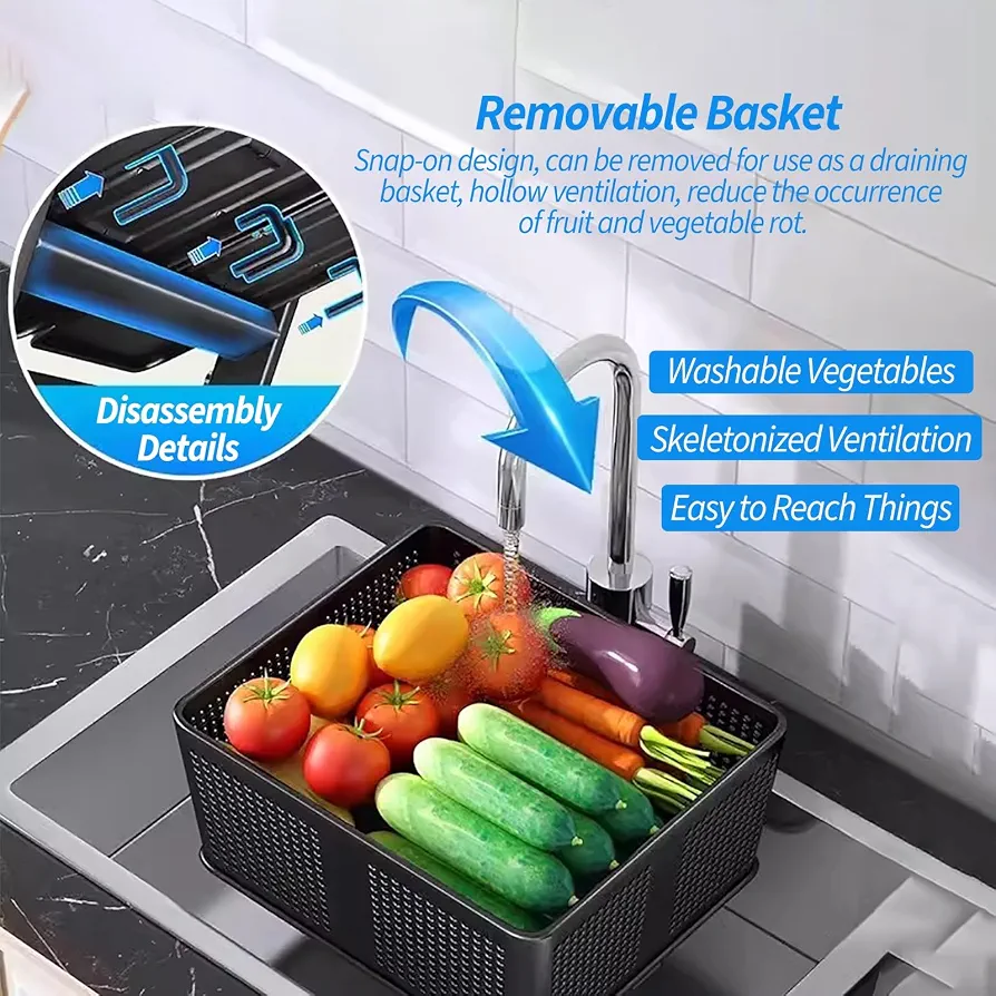 4-Tier Fruit Basket Organizer with Detachable Baskets