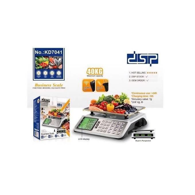DSP 40kg Digital Kitchen Scale with Stainless Steel Tray and LCD Display