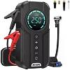 4-in-1 Portable Car Jump Starter 10000mAh with Air Compressor, LED Light & USB-C Charging