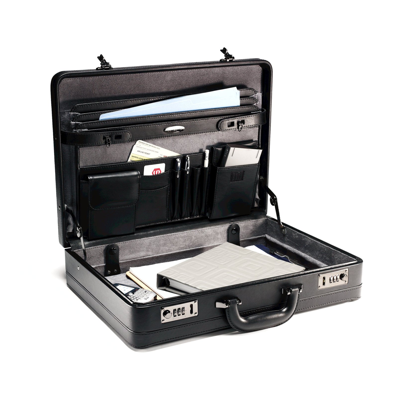 Medium Size Classic Briefcase Bag - Black