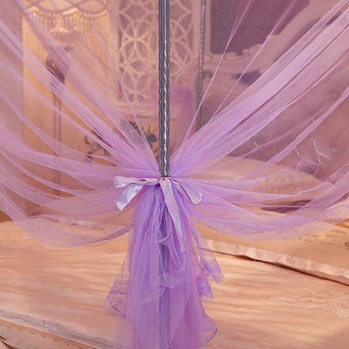Mosquito Net with 4 Stainless Steel Stands – Purple