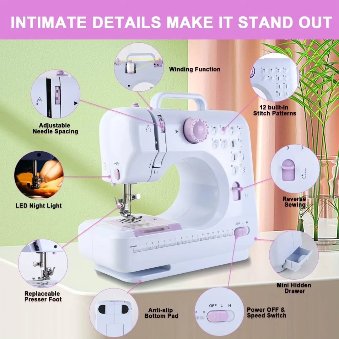 Portable Electric Sewing Machine - White