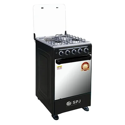 SPJ 50×50cm 3 Gas + 1 Electric Freestanding Cooker with Gas Oven - Black