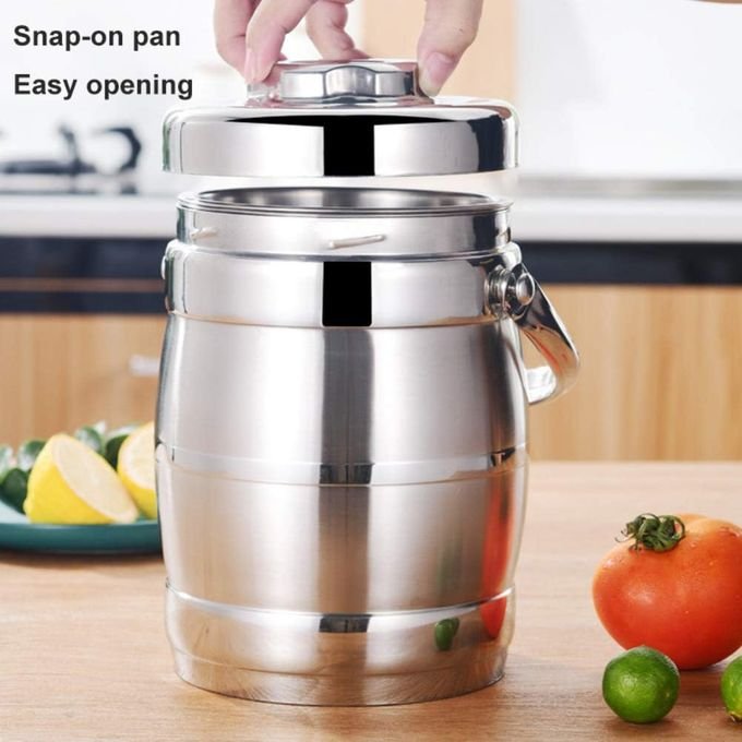 Aulun 3.2L Food Flask – Stainless Steel Insulated Food Container – Silver