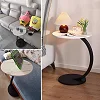 Wooden Coffee Table – C-Shaped Laptop, Tea & Sofa Side Table - Brown