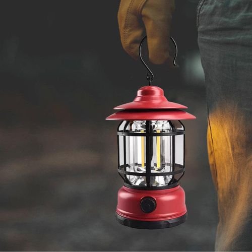 Vintage rechargeable camping lantern - Multicolor