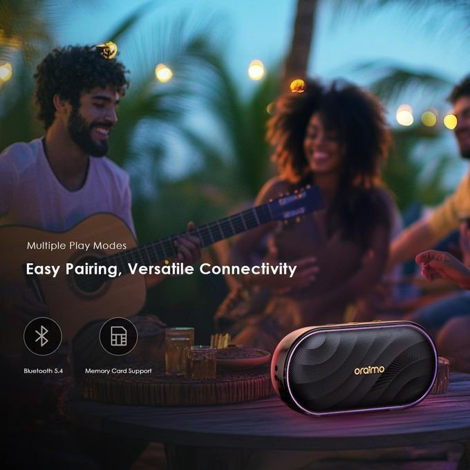 Oraimo SpaceBox Portable Bluetooth Speaker 8W with FM Radio – Wireless Speaker Black