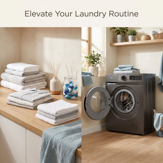 Midea 7kg Front Loading Washing Machine- Grey