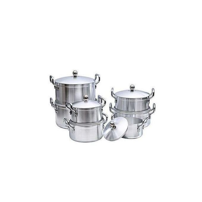 7Pcs Stainless Steel Cooking Pots Saucepans Set -Silver