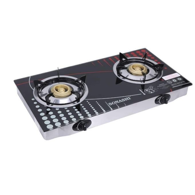 Sonashi Double Gas Stove with Electronic Ignition System