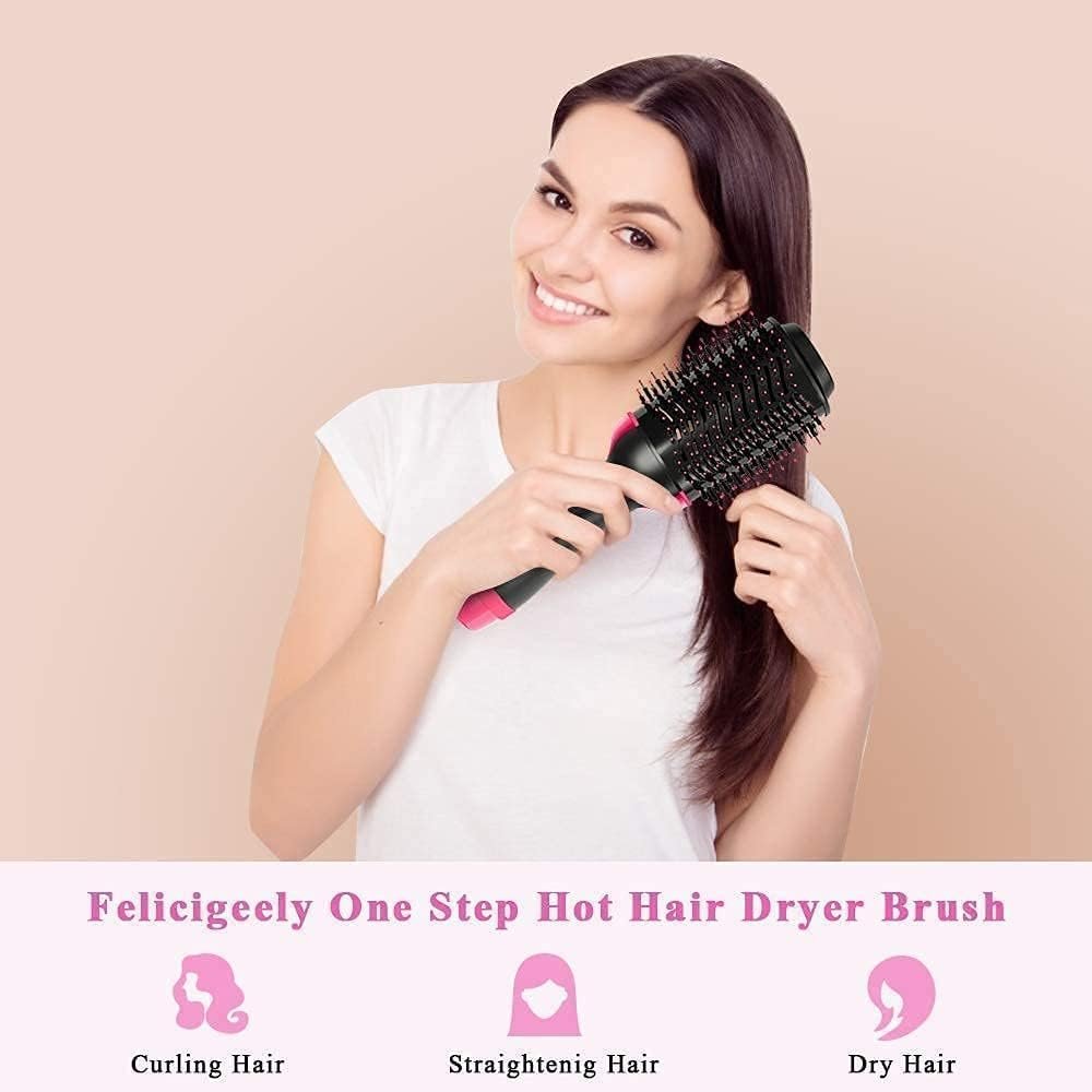 Hot Air Hair Styler Brush - Electric Hair Dryer, Straightener & Volumizing Styling Comb