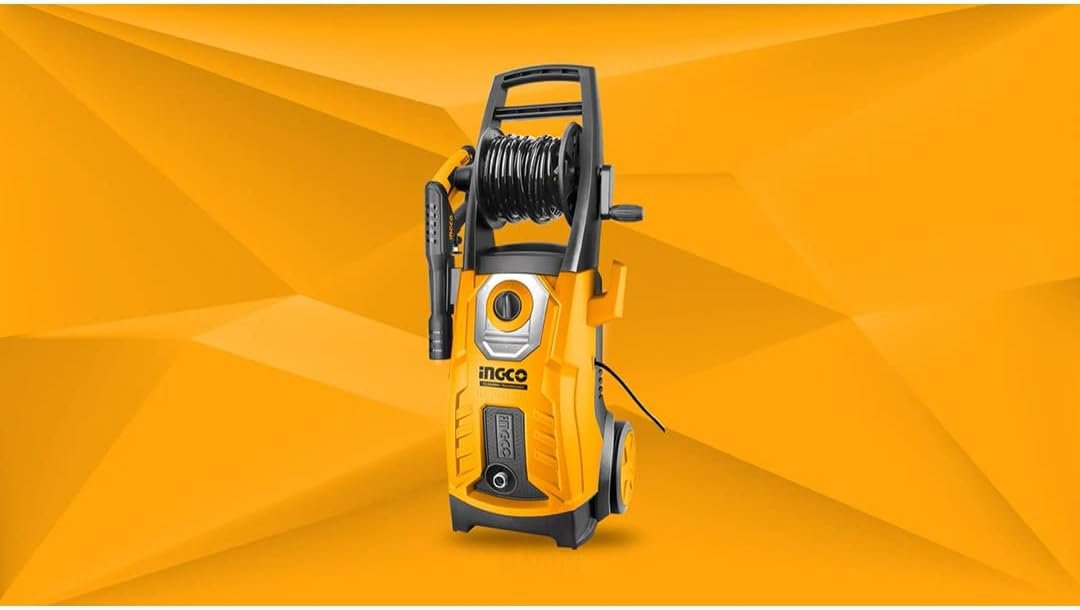 INGCO 2500W Electric Pressure Washer 2300 PSI – 6.7L/min with Automatic Stop & Accessories