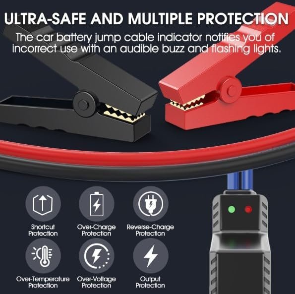 4-in-1 Portable Car Jump Starter 10000mAh with Air Compressor, LED Light & USB-C Charging