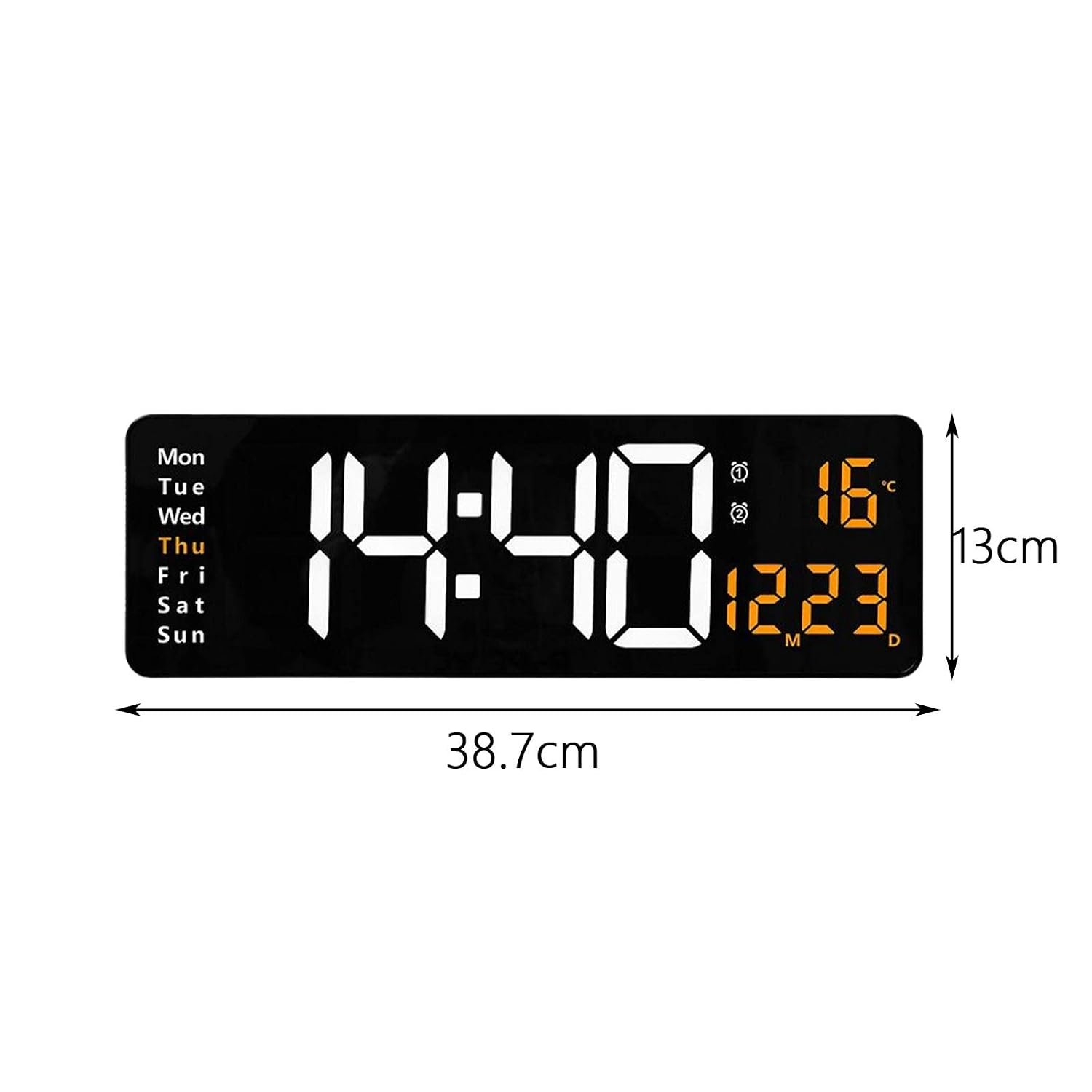 LED Digital Wall Clock with Temperature & Date Display - USB Powered Electronic Wall Clock