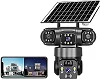 WiFi V380, 3 lens, 9MP (WiFi ONLY, NO SIM CARD)human detection 2 way audio night vision, motion sensor, battery backup cctv camera