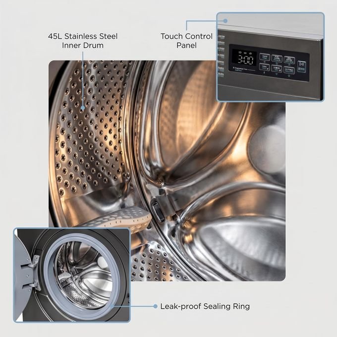 Midea 7kg Front Loading Washing Machine- Grey