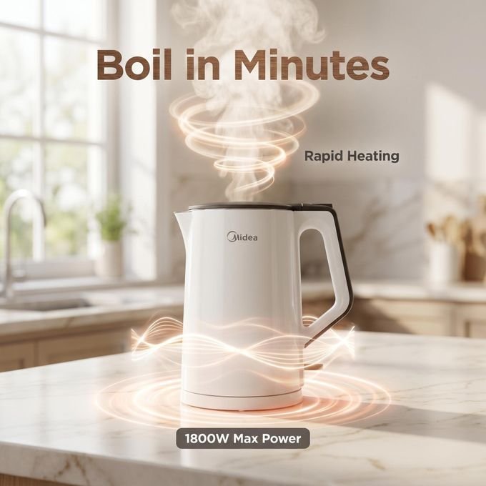 Midea 1.5L Electric Kettle MK-SH15COLOUR102A2 - White