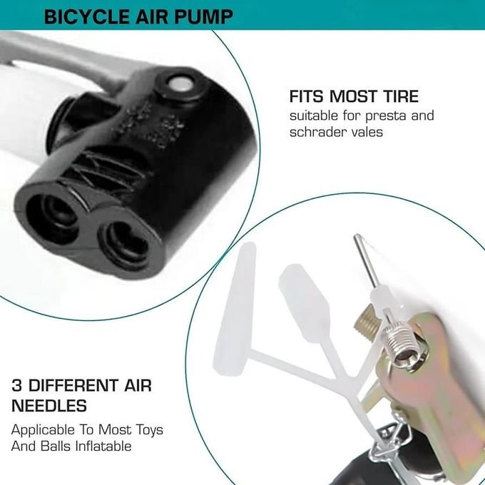 Portable Bicycle Floor Pump with Pressure Gauge – High-Pressure Manual Bike Air Pump for Mountain & Road Bike
