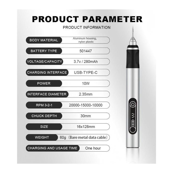 Rechargeable Engraving Pen 30-in-1 Cordless Rotary Tool Kit with LCD Display
