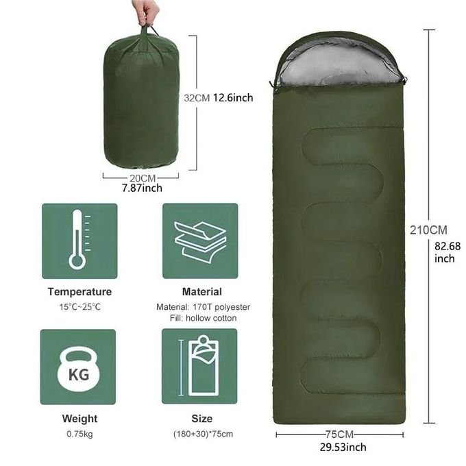 Portable Outdoor Sleeping Bag for Camping, Hiking and Travel