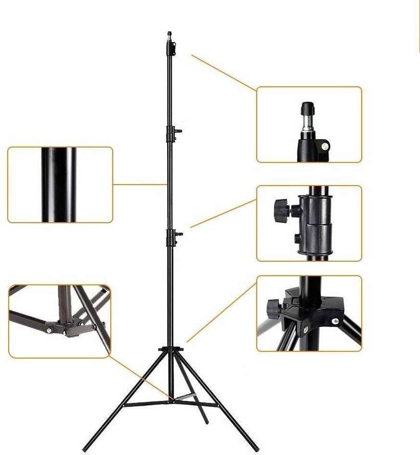 200cm Strong Metal Mobile Phone Tripod/Camera Sand Tripod - Black