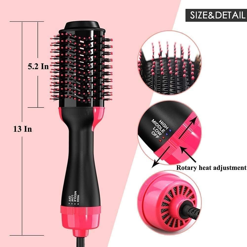 Hot Air Hair Styler Brush - Electric Hair Dryer, Straightener & Volumizing Styling Comb