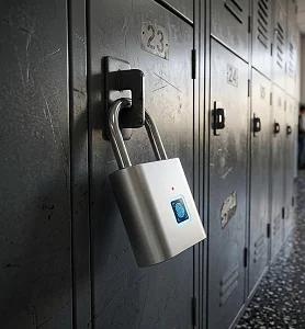 Aluminium Smart Fingerprint Door Handle Lock with Display