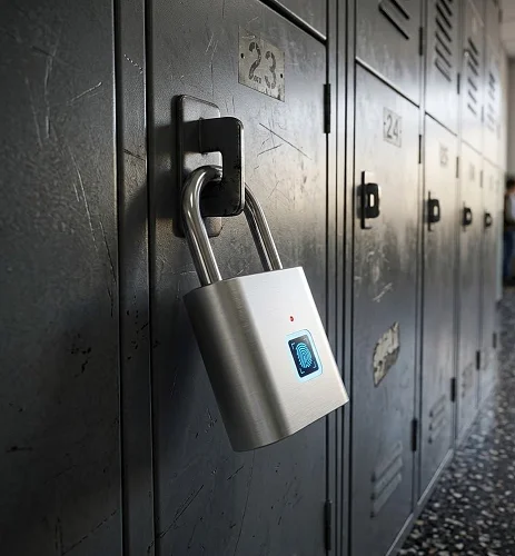 Aluminium Smart Fingerprint Door Handle Lock with Display