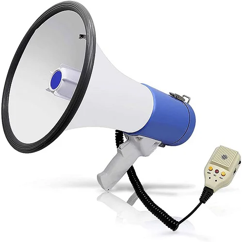 Portable 50W Megaphone Speaker – USB, SD Card MP3 Player &amp; Recording