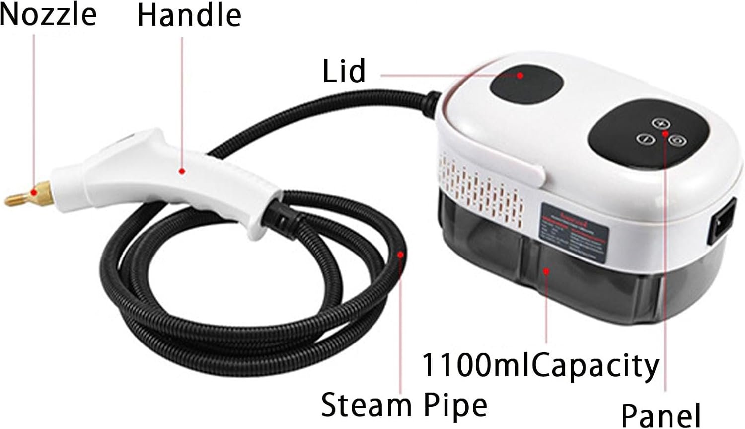 Steam Cleaner, High Pressure High-Temperature House Steamer, Multipurpose Handheld Steam Cleaning Machine - White