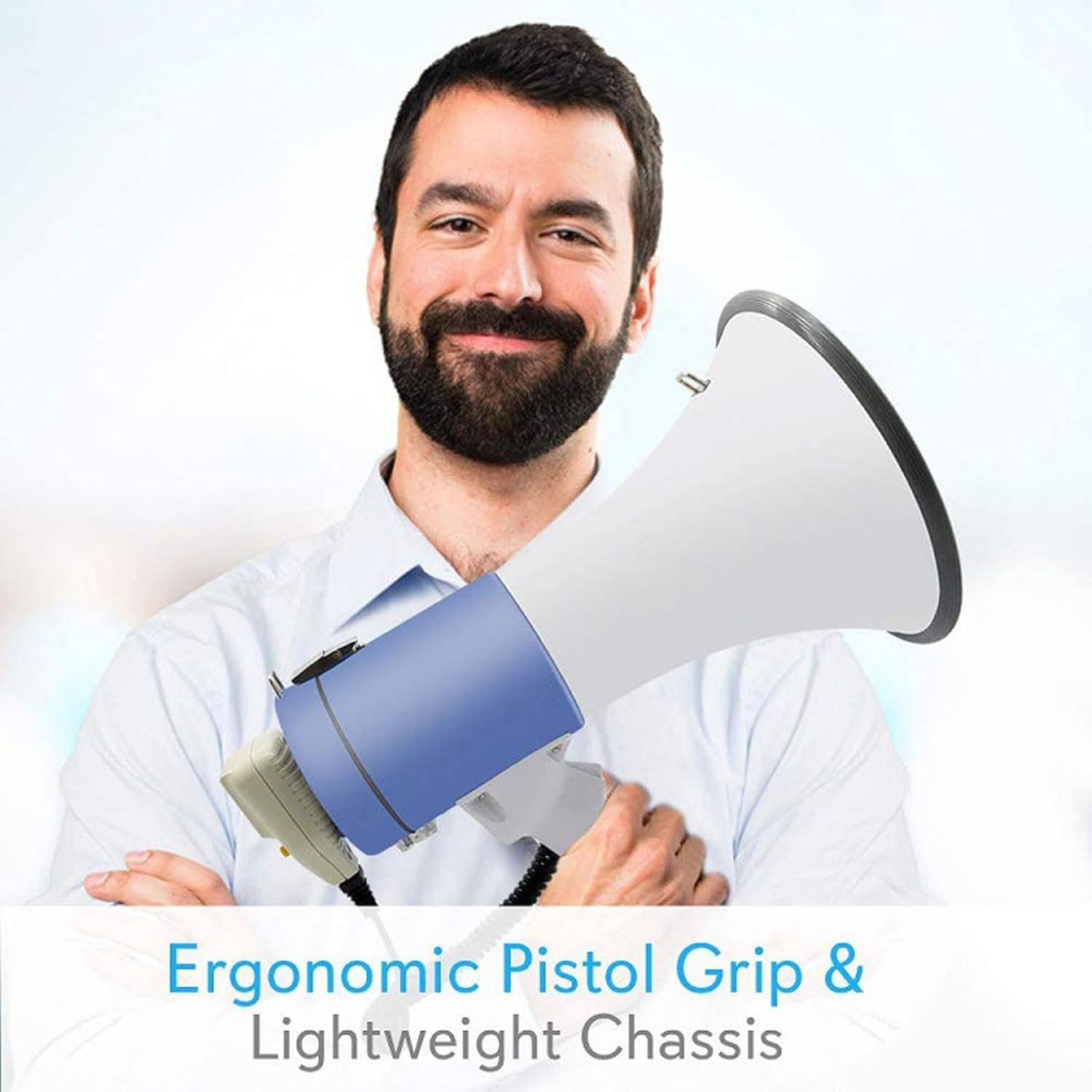 Portable 50W Megaphone Speaker – USB, SD Card MP3 Player & Recording