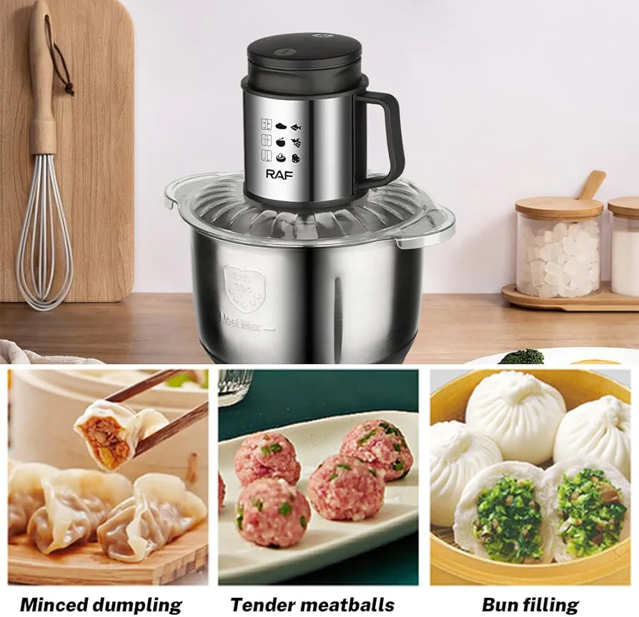 RAF 5 Liter Stainless Steel Food Processor  - silver