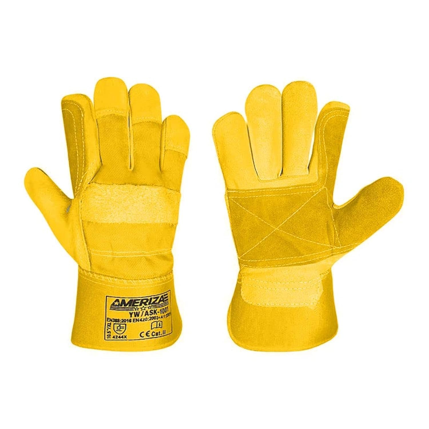2pcs Safety Leather Gloves: Durable & Heat-Resistant for Heavy-Duty Work (Copy)