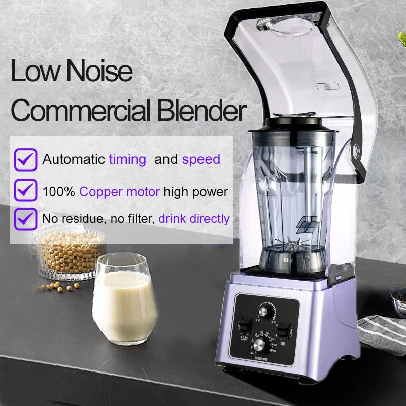 4l Multi-Function Blender, Ice Breaker with 8mm Thick  Soundproof Lid, Silent BlenderWall Breaker with Lid