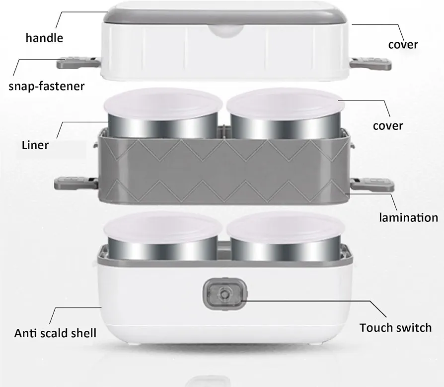 Food storage container lunch box Portable Box Removable 304 Stainless Steel