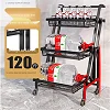 Trolley Stall Folding Portable Kitchen Storage Rack Metal Stand