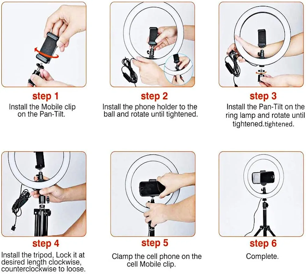 10 Inch selfie LED Beauty Ring Light / ringlight Tripod Stand for Makeup/Live Stream/TikTok/YouTube - Black