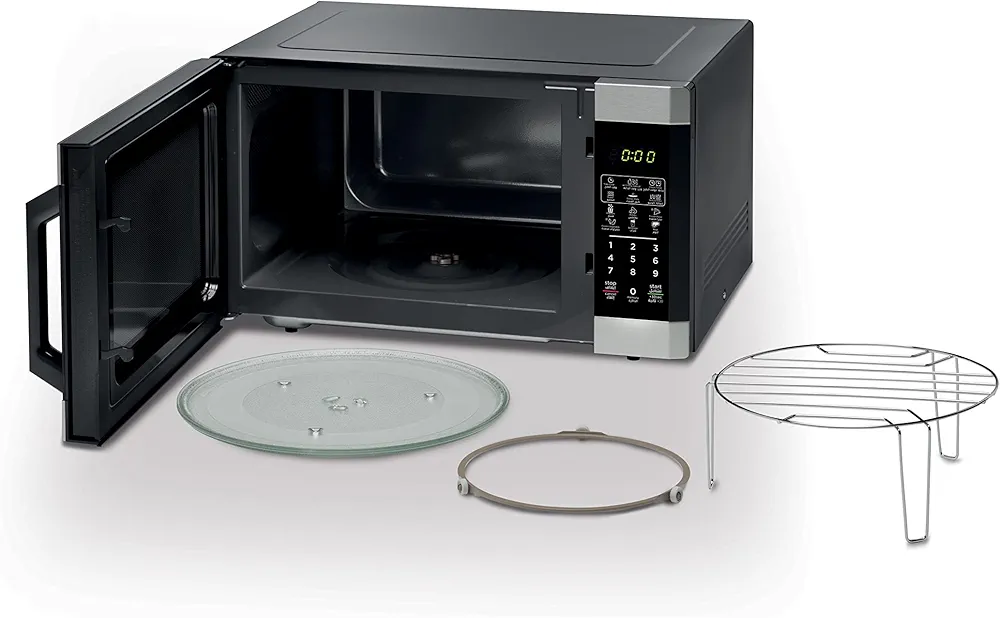 KENWOOD 42L Microwave Oven with Grill, Digital Display, 5 Power Levels, Defrost Function, Stainless Steel, Auto Menu, 99 Minutes Timer, Clock Function 1100W - Black/Silver