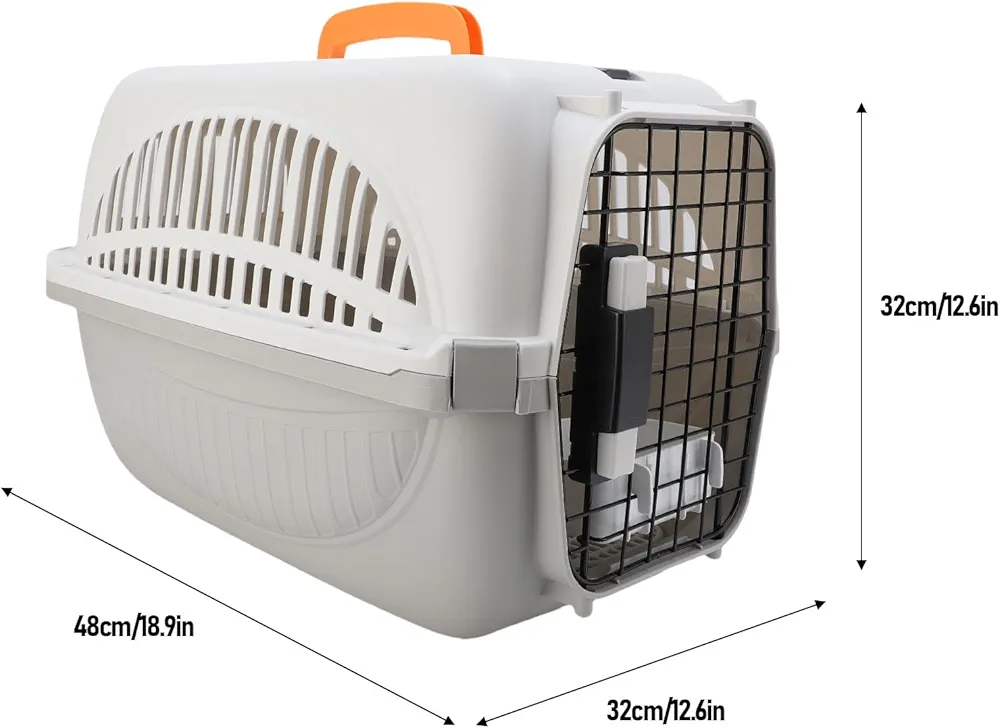Dog Carrier, Travel Pet Carrier Plastic Pet Box Ventilated Crate