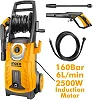 INGCO 2500W Electric Pressure Washer 2300 PSI – 6.7L/min with Automatic Stop & Accessories