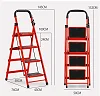 4-Step Metal Folding Ladder with Non-Slip Pedals for Home and Office