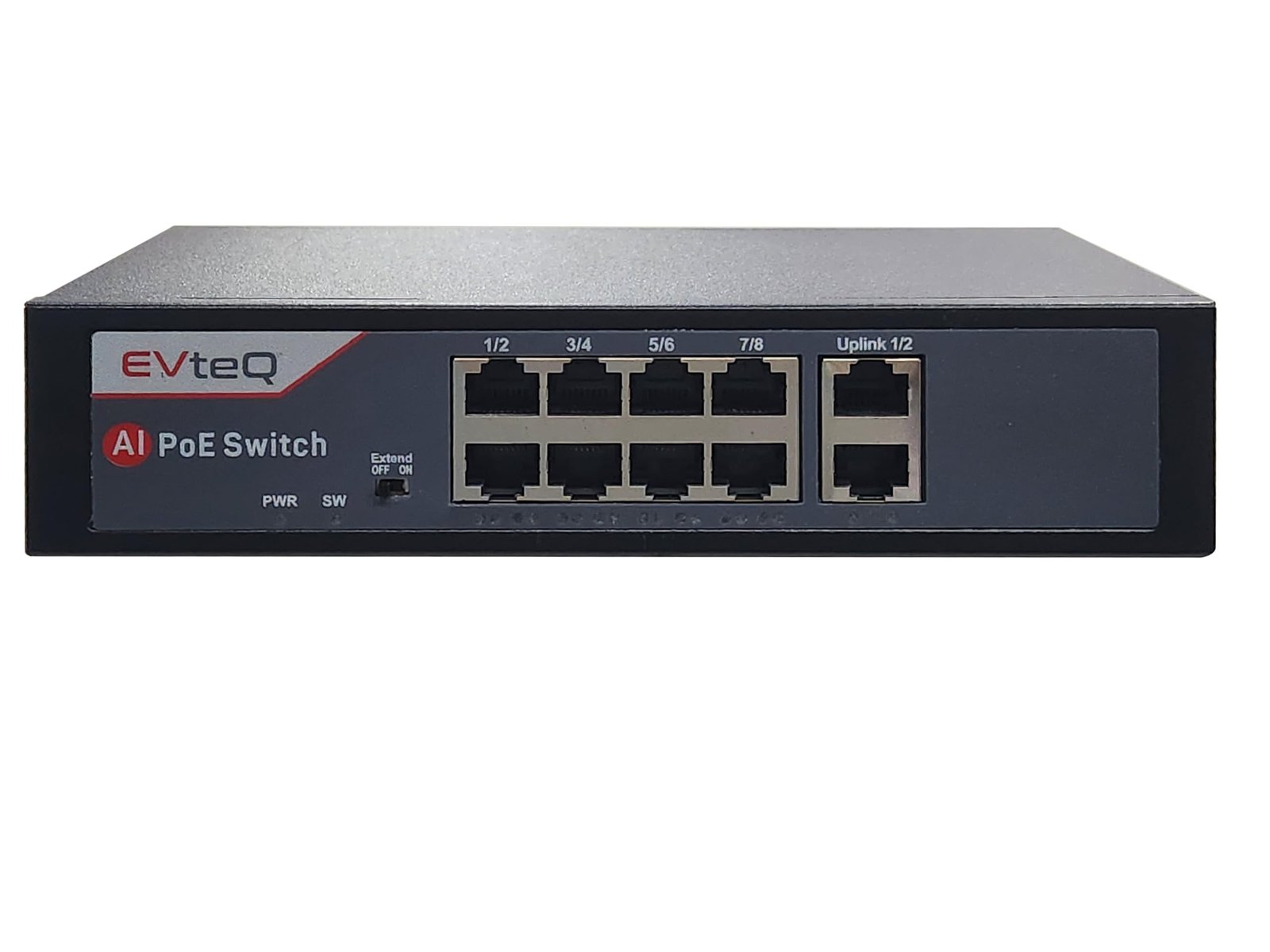 8 Port PoE Switch with 2 Gigabit Uplink Ports – Black