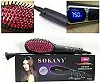Sokany Ceramic Hair Straightener Brush - black