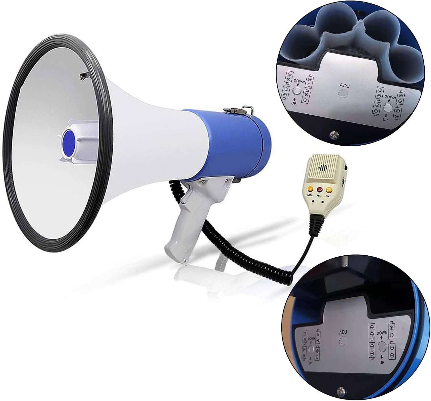 Portable 50W Megaphone Speaker – USB, SD Card MP3 Player & Recording