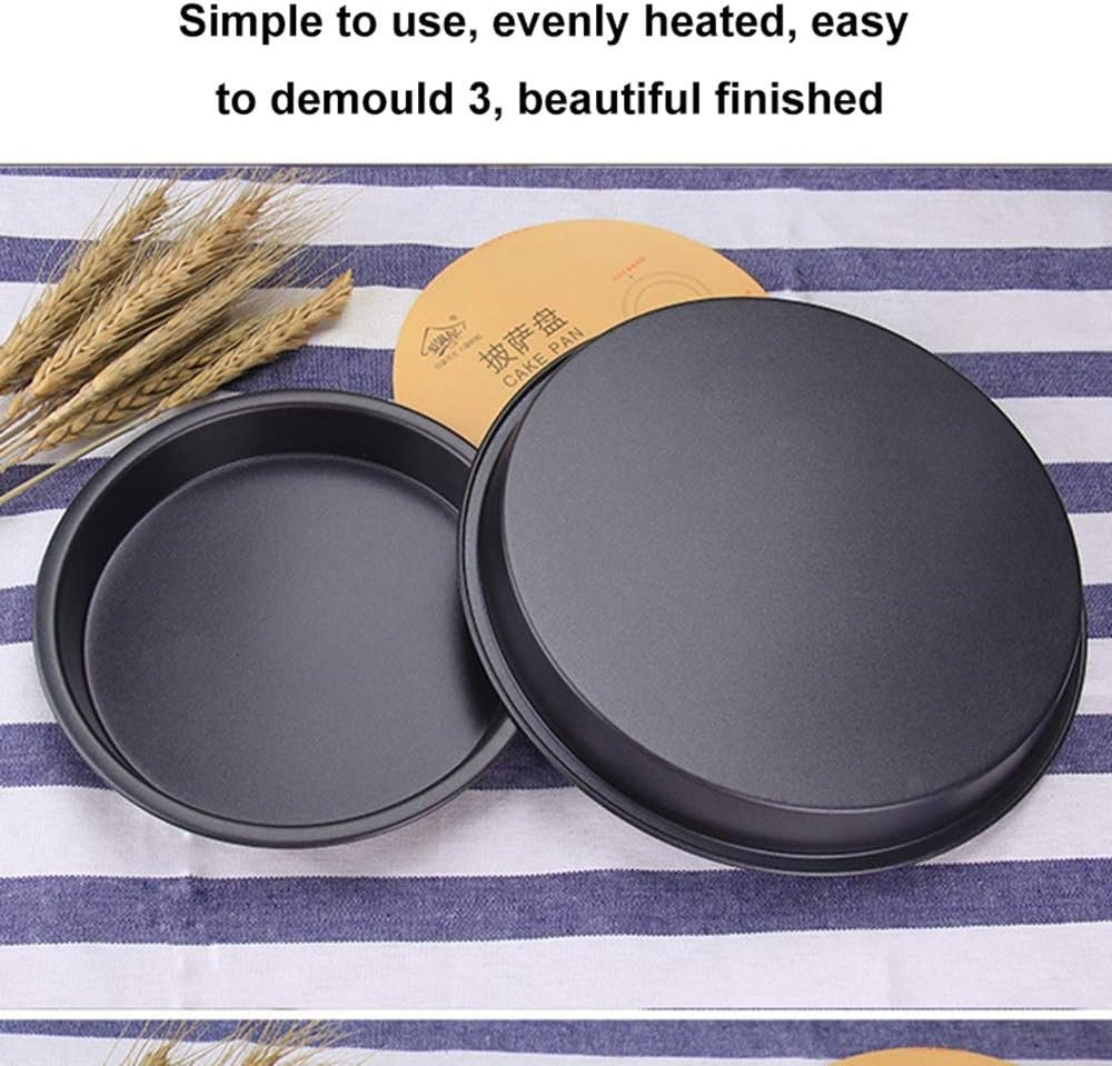 3Pcs Steel Non-Stick Pizza Bakeware Set – Round Deep Dish Pizza Pans
