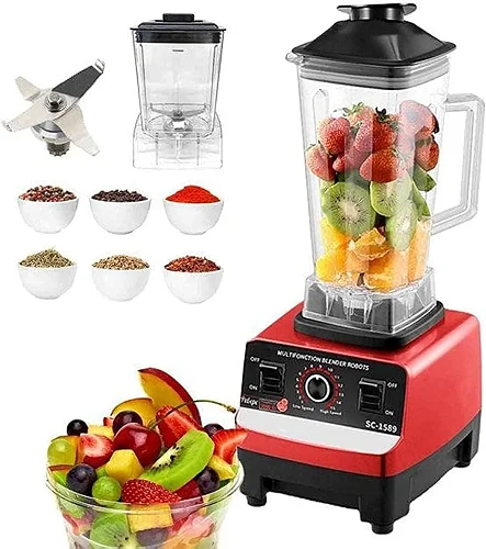 2L 4500W Heavy-Duty Commercial Blender &amp; Grinder – Red